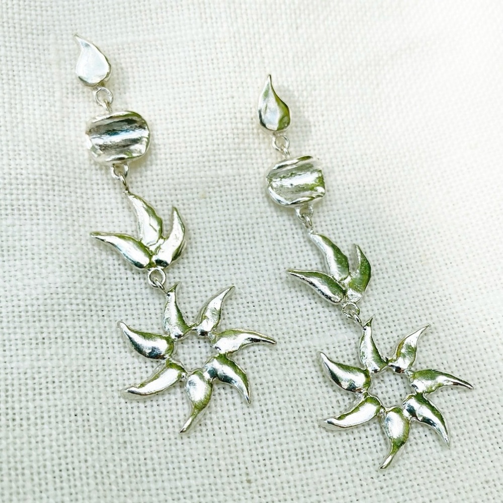 Hawkly Sterling Silver Solar Earrings